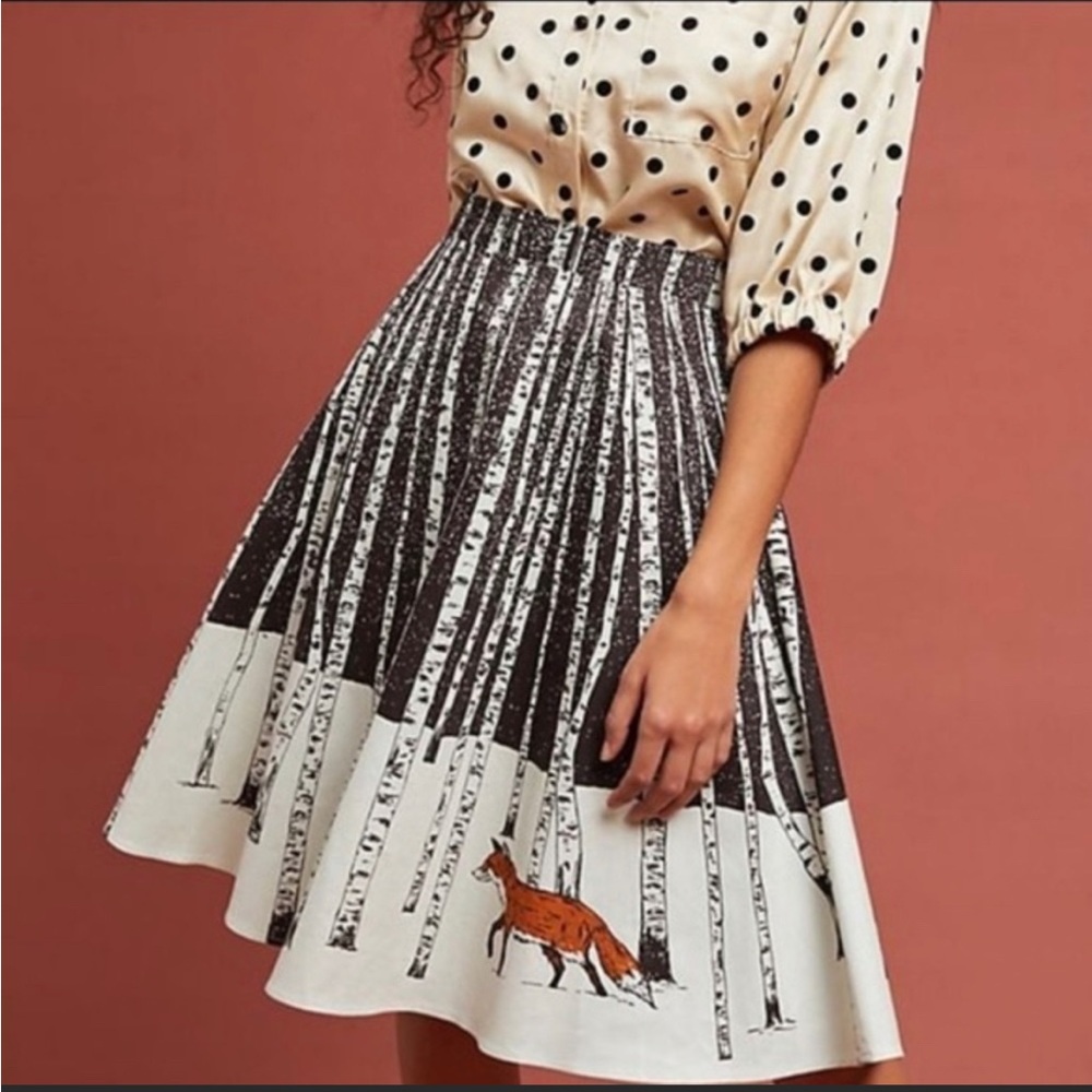 NWT new Corey Lynn calter Anthropologie winter fox skirt medium